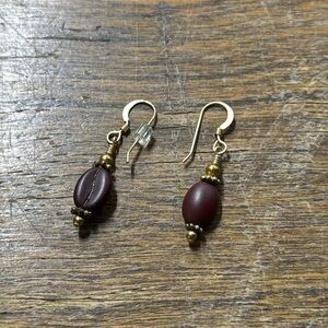 💛 Gold Plated Coffee Bean Dangle Earrings